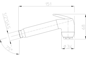 BOSSINI (GAIA) Лейка гигиеническая из латуни, хром (030) - 2