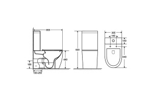 Унитаз-компакт Ceramalux белый (1289A) - 2