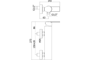 Смеситель Paffoni Tango TA168CR для душа - 2