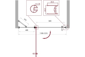 Душевая дверь BelBagno Uno 120 хром (UNO-B-12-50+70-C-Cr) - 3