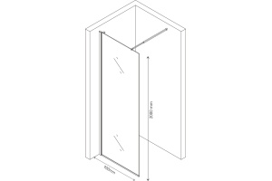 Душевая перегородка Berges Wasserhaus Sky 90x200, профиль хром сильвер 064002 - 3