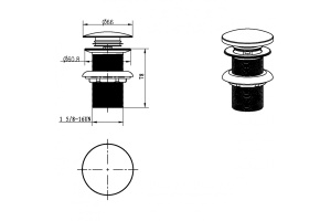 Донный клапан для раковины Boheme белый матовый - 2