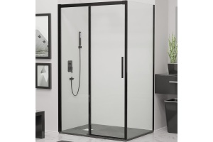 Душевой уголок RGW Leipzig LE-41B 160х80 профиль черный стекло прозрачное