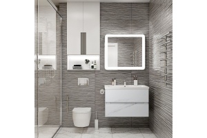 TECHNO База под раковину подвесная с двумя выкатными ящиками,Монти мрамор AM-Techno-900-2C-SO-MR960