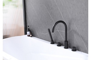 Смеситель на борт ванны Abber Wasser Kreis черный матовый - 2