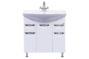 Тумба с раковиной Misty Орхидея 75 белая глянцевая