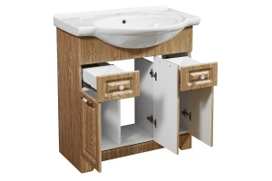 Тумба под раковину Stella Polar Кармела 75 светлое дерево - 2