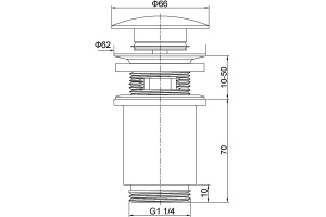Донный клапан для раковины Timo 8011/16 - 2