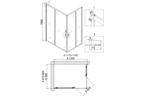 Душевой уголок Niagara Nova NG-6611-08 120x90, прямоугольный - 3