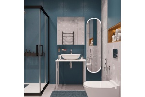 Мебель для ванной DIWO Элиста 80 белый мрамор, с раковиной Moduo 55 Leaf