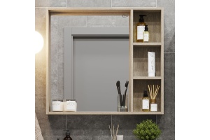 Зеркало Onika Тимбер 80 светлое дерево, с полкой - 2