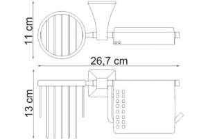 Держатель туалетной бумаги Wasserkraft Wern K-2559 с держателем освежителя воздуха - 3