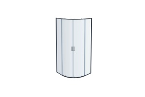 AQ ARI RO 08020BL Душевой уголок 1/4 круга, двери раздвижные 800x800x2000, профиль черный, стекло прозрачное