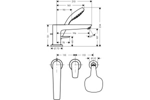 Смеситель Hansgrohe Talis E 71731000 на борт ванны - 2