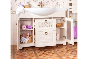 Мебель для ванной Бриклаер Кантри 120 бежевый дуб - 3