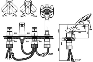 Смеситель Cezares Grace C BVD 01 на борт ванны - 2
