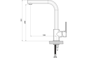 Смеситель для кухни GPD Pedra черный матовый - 3