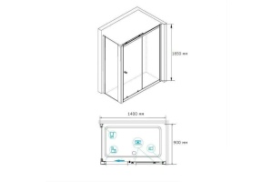 Душевой уголок RGW Classic CL-48B 140x90 профиль черный матовый стекло прозрачное - 3