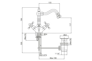 Смеситель для биде Cezares LORD золото 24 карат (LORD-BS2-03/24) - 3