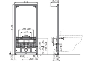 Система инсталляции для биде AlcaPlast A105/1120 - 2