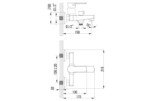 Смеситель для ванны Lemark Plus Grace хром (LM1512C) - 2
