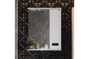 Зеркало-шкаф Onika Балтика Black 58 R с подсветкой, белый (205846) - 2