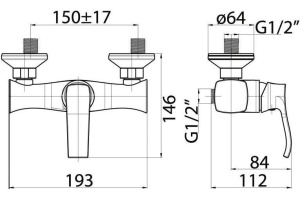 Смеситель BelBagno Trula TRU-ESDM-CRM для душа - 2