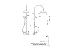 Душевая стойка Cezares FIRST (FIRST-CD-03/24-M) - 3