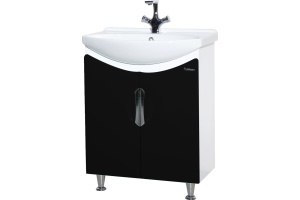 Тумба с раковиной Bellezza Лагуна 65 прямая черная - 2