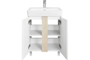 Тумба под раковину Aquaton Кантри 60 белый-светлое дерево - 3