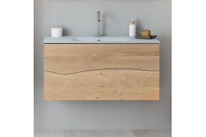 EB1833RU-P6 тумба под раковину SHERWOOD 2 ящика, с системой push-to-open /100/(натуральный дуб)