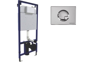 Система инсталляции для унитазов Berges Wasserhaus Novum с кнопкой смыва, хром глянец 040223