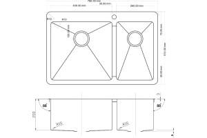 Мойка кухонная Zorg Inox PVD SZR-78-2-51 L bronze - 2
