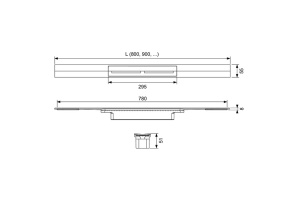 Профиль для душа TECEdrainprofile, 800 мм, PVD Brushed Gold Optic - 2