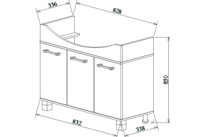 Тумба для комплекта Sanflor Толедо 85 венге, орегон - 3