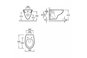 Чаша для унитаза подвесного Jacob Delafon Patio EDV102-00 - 3