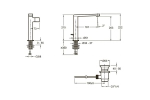 Смеситель Jacob Delafon Composed E73159-CP для раковины - 2