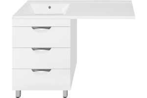 Тумба для комплекта Style Line Жасмин 60 Люкс Plus белая, для стиральной машины - 3