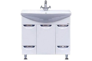 Тумба с раковиной Misty Орхидея 85 белая глянцевая