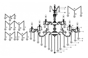 Подвесная люстра Lucia Tucci Barletta BARLETTA 122.16.8.6 antique - 2