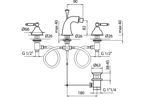 Смеситель Webert Dorian DO710202010 золото для биде - 2