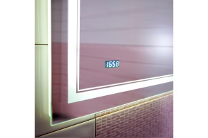 Зеркало Бриклаер Эстель-2 60 с подсветкой, с часами, сенсор на корпусе - 3