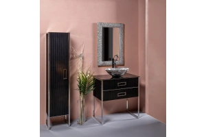 Тумба под раковину чашу Boheme Armadi Art Monaco 80 черный глянец - хром - 2