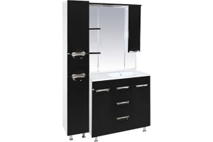 Зеркало Misty Кристи 90 черная эмаль R - 2