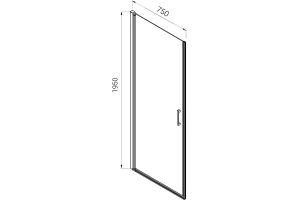 Душевая дверь Vincea Alpha 75 хром стекло прозрачное - 2