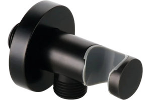 Шланговое подключение Kludi 6054739-00 с держателем для душа, черное матовое