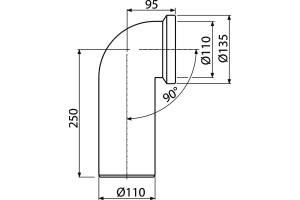 Отвод AlcaPlast A90-90 - 3