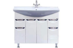 Тумба с раковиной Misty Орхидея 105 белая глянцевая