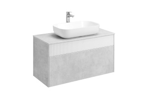 Тумба под раковину Aquaton Марбл 100 белый-серый