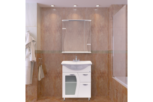 Тумба под раковину Misty Дрея 65 белая глянцевая - 3